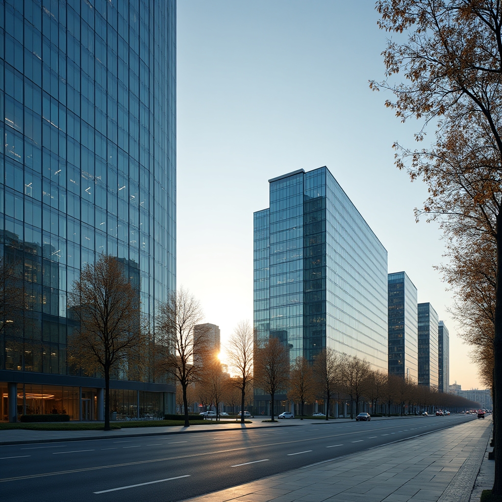 Berliner Geschäftsviertel mit modernen Bürogebäuden